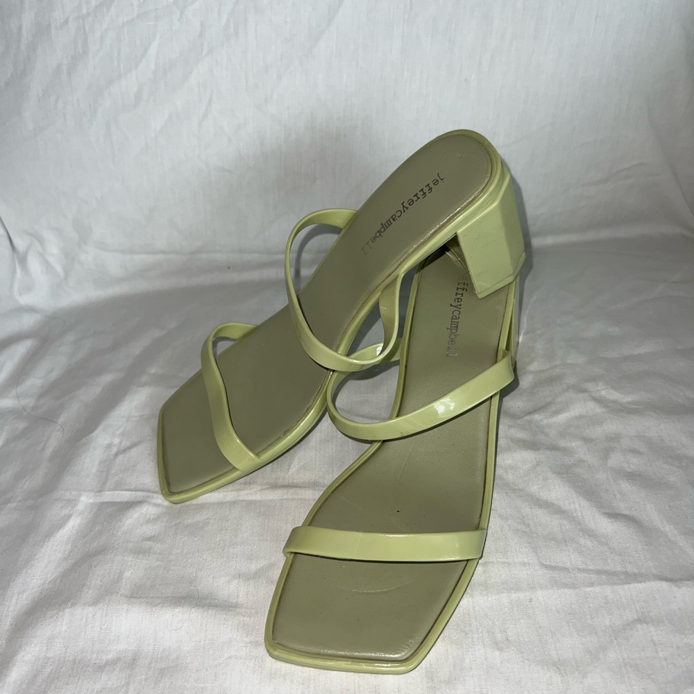 Jeffrey Campbell Light Green Strappy Block Heel Sandals